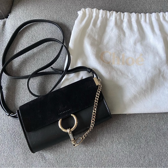 AUTHENTIC Chloe Faye Small Black Crossbody Bag - Picture 2 of 12
